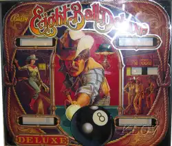 Eight Ball Deluxe - Cabinet - Back Glass / Translite / Art (Pinball /EM)