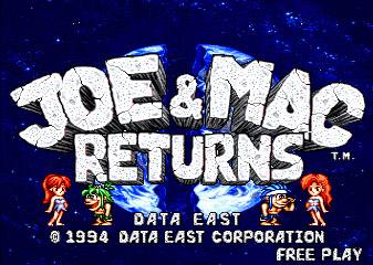 Joe Mac Returns Videogame By Data East