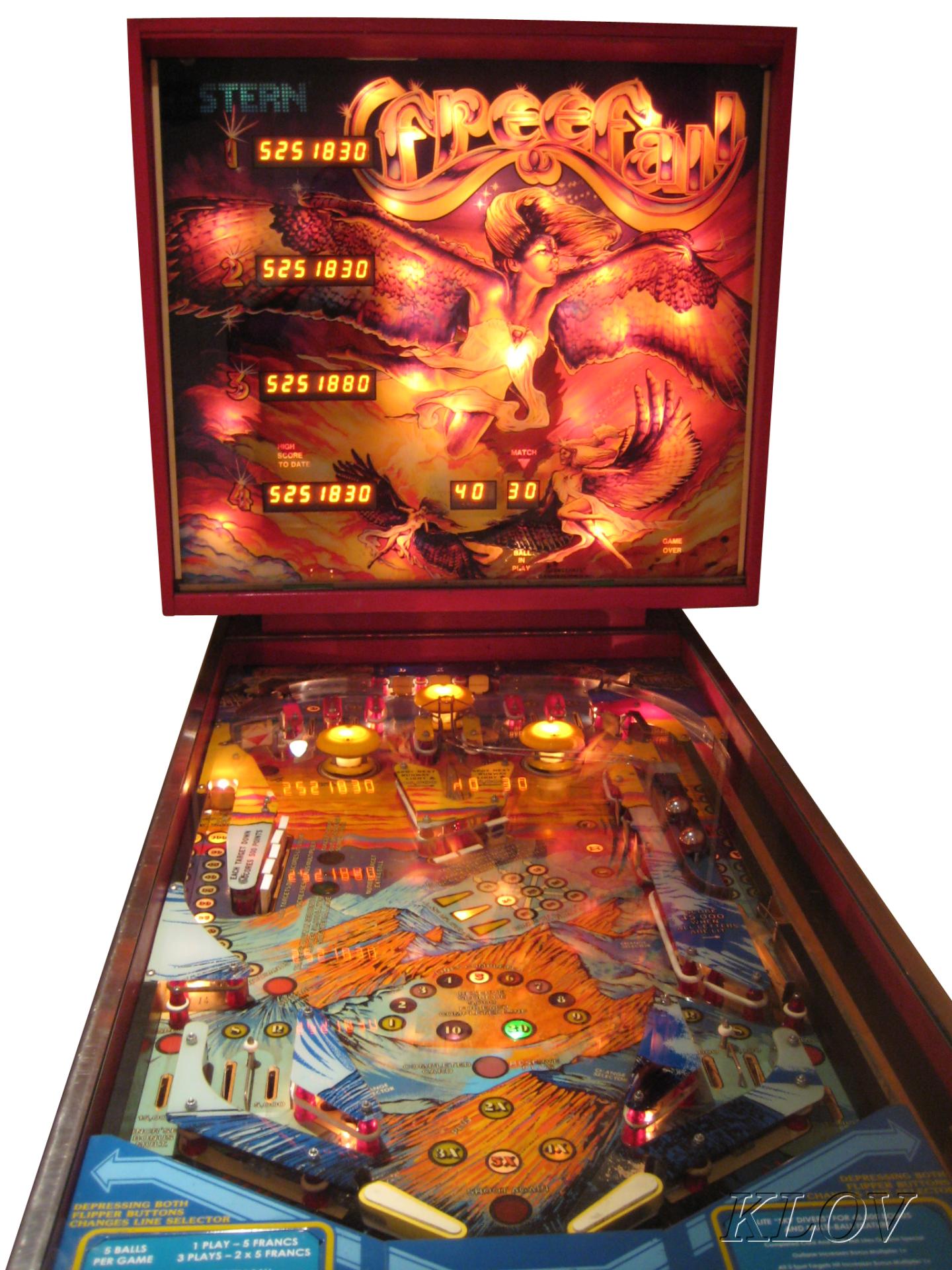 freefall pinball machine