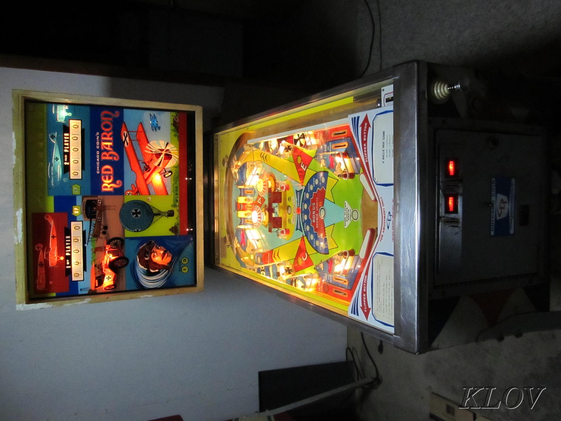 red baron pinball machine for sale