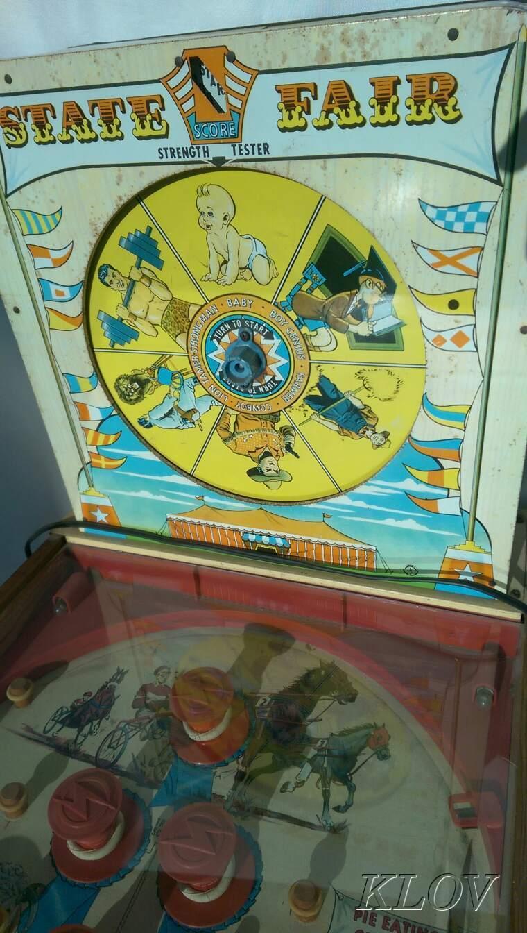 Vintage 1950's State Fair Strength Tester Pinball Machine Superior Toy Co.